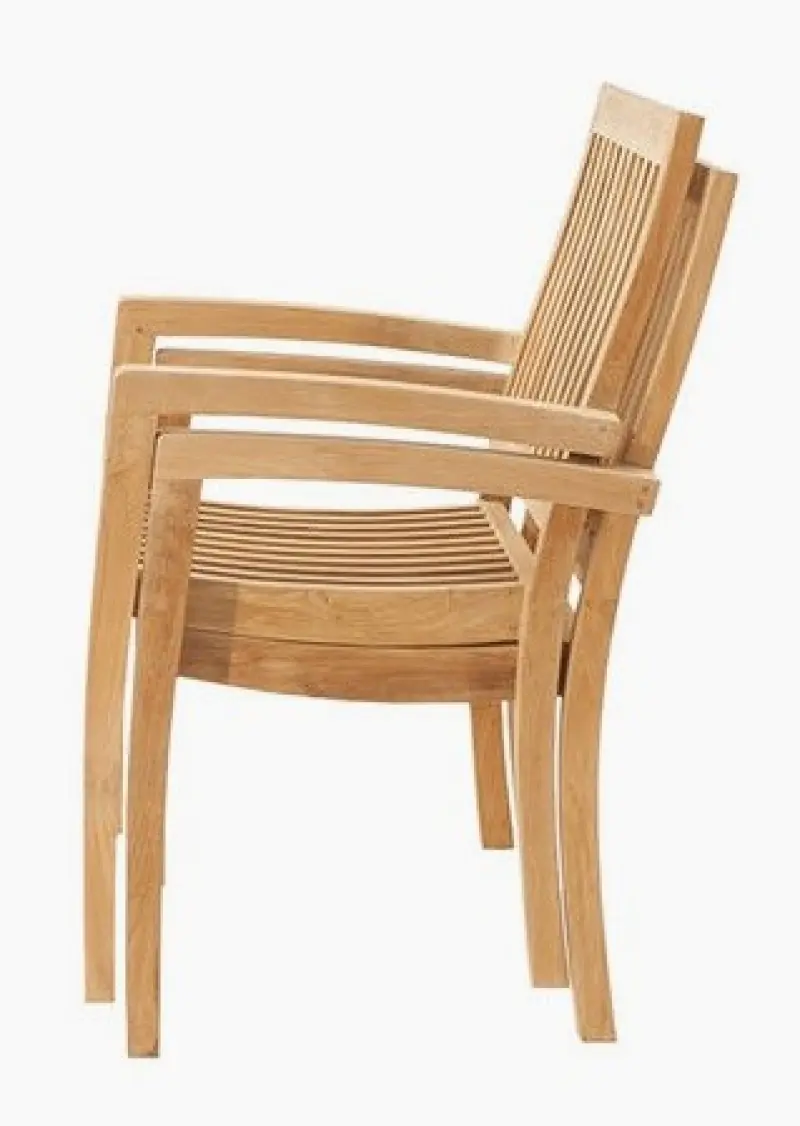 Garten-Stapelstuhl aus Teakholz Lori 