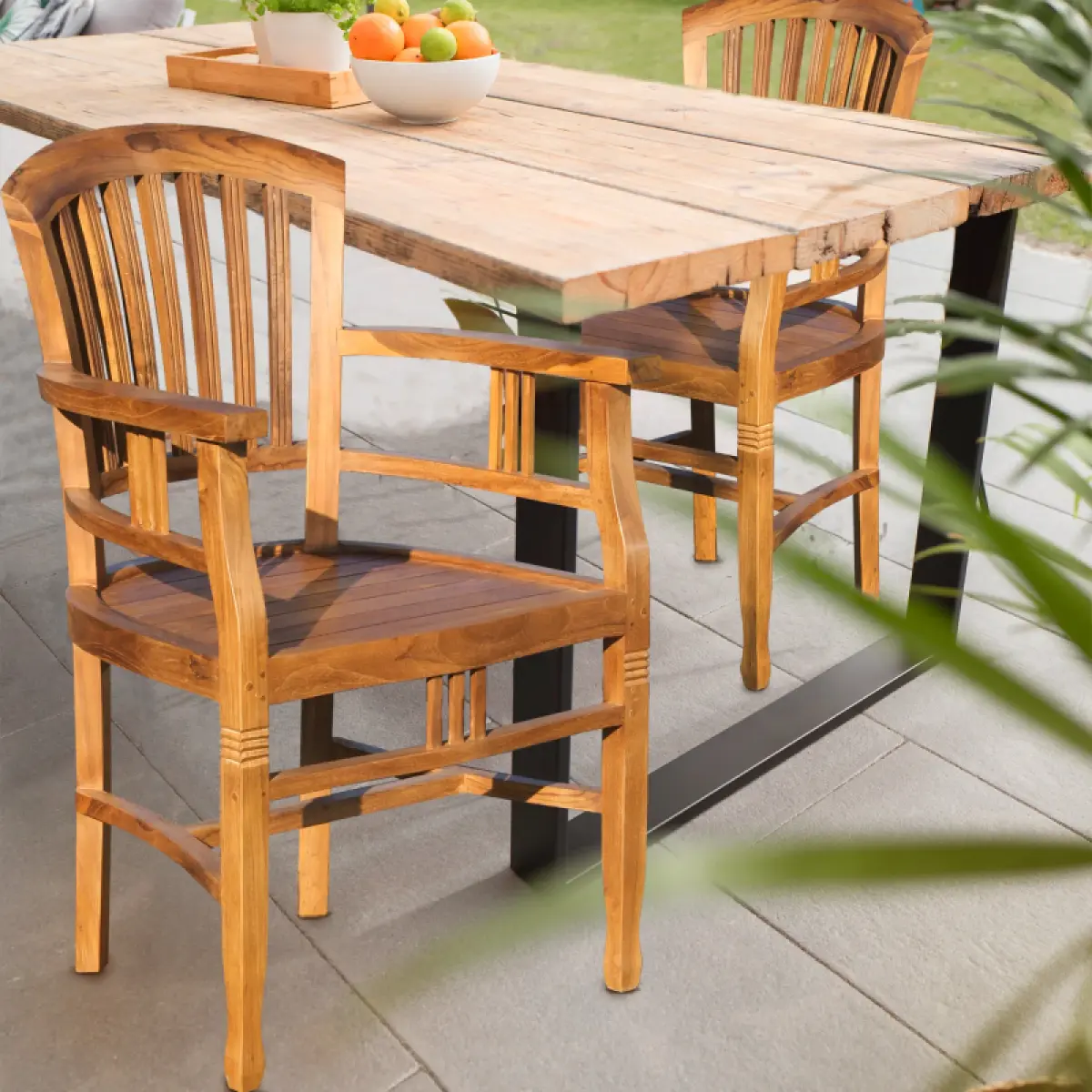 Gartenstuhl  aus Teakholz Mundo mit Arm